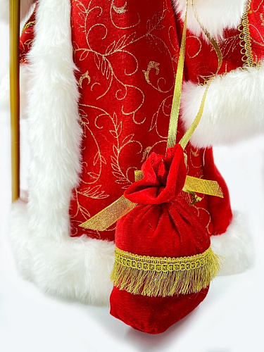 													Дед Мороз конфетница 75 см красный Р-5097 фото 4